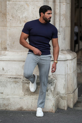 Calça Alfaiataria Masculina Capri Cinza